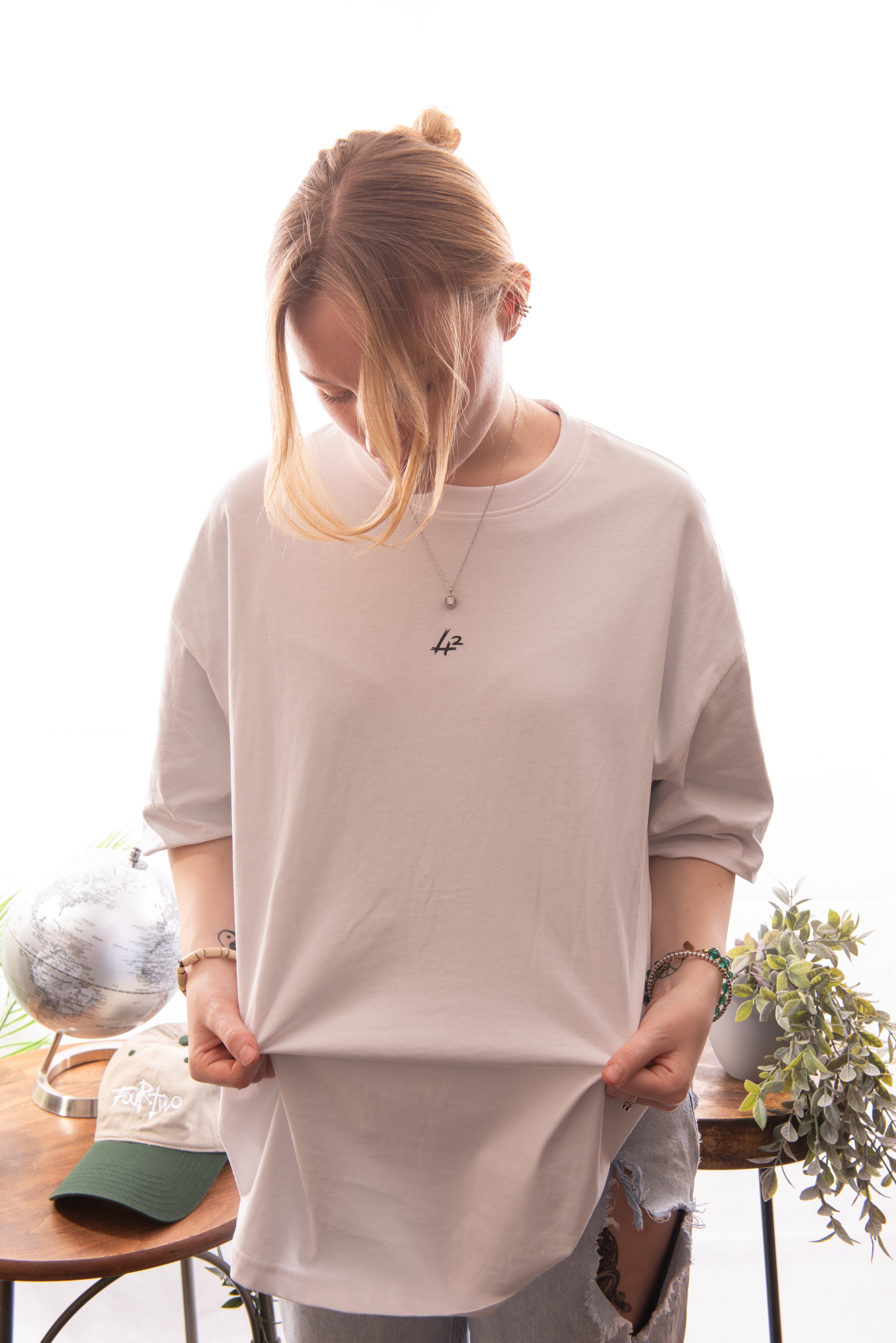 Oversize Deep Drop Shoulder Tee - Ozone